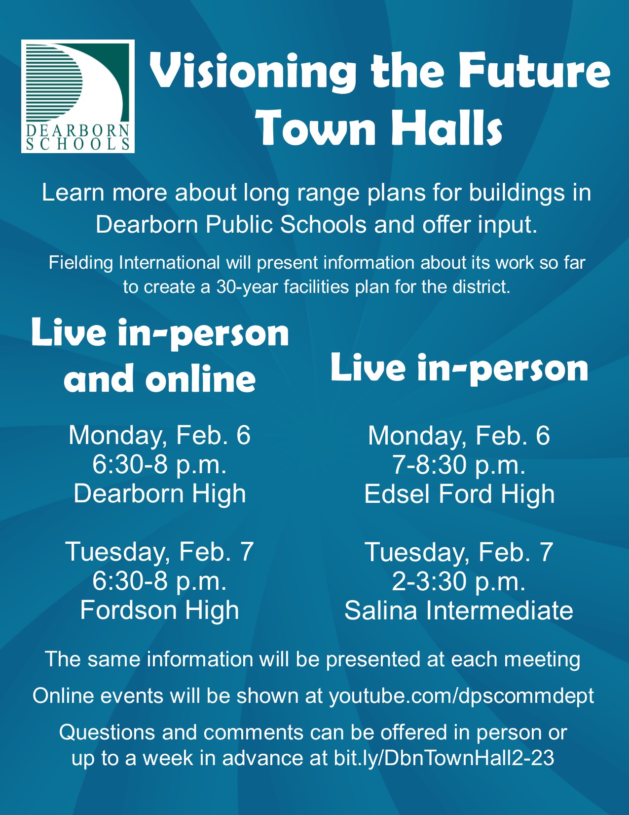 Flyer for town hall meetings