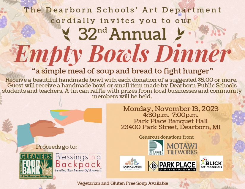 Empty Bowls 2023 flyer