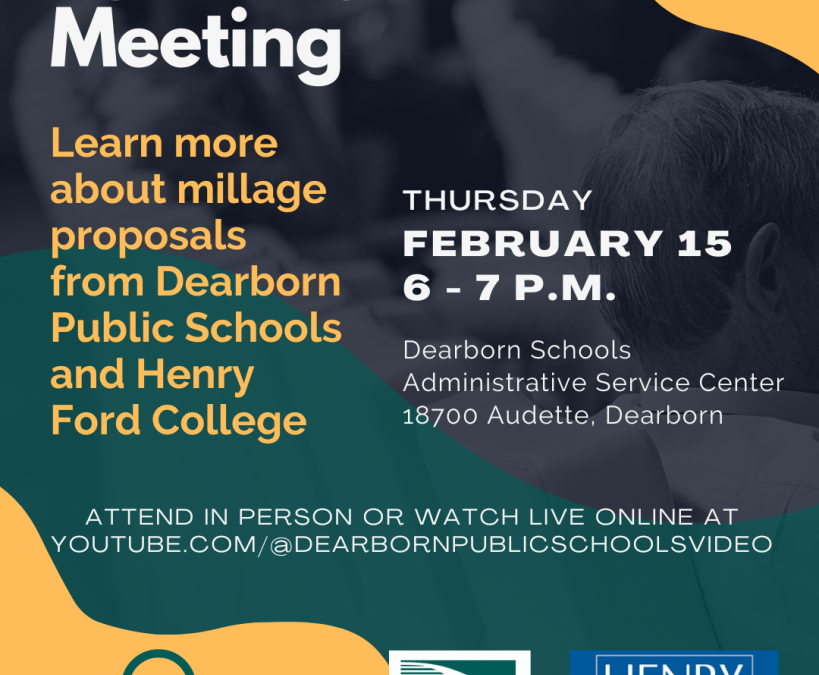 Live and Virtual Town Hall Meeting on Thursday (Millage Renewal)